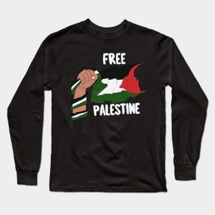 Free Palestine - I stand with Palestine Flag Long Sleeve T-Shirt